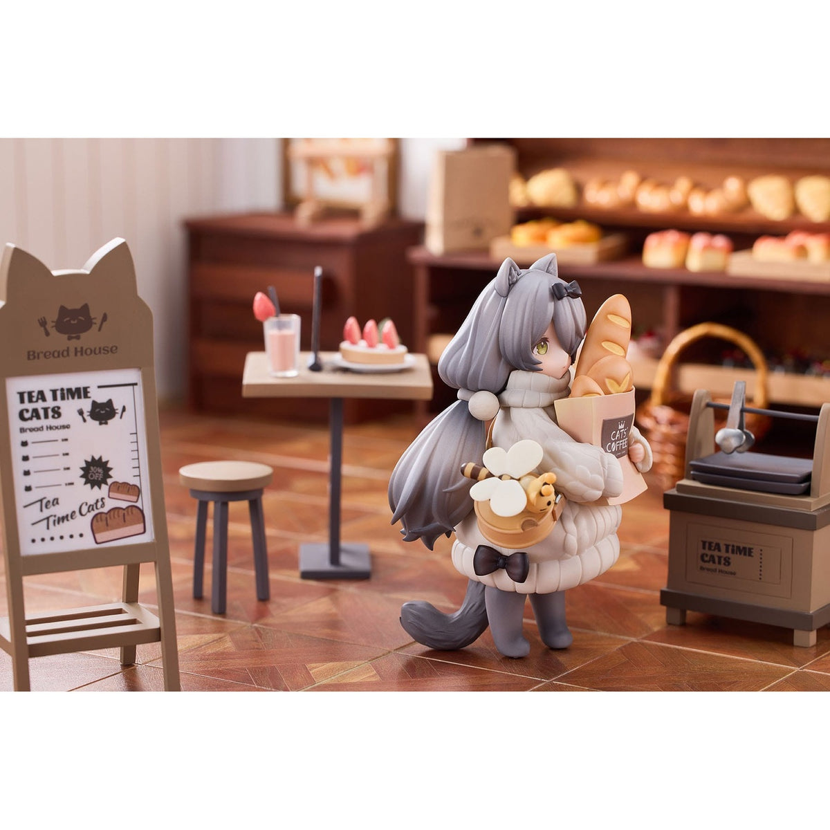 Image produit Decorated Life Collection Statue PVC Tea Time Cats - Cat Town Bakery Staff & Customer Set 12 cm