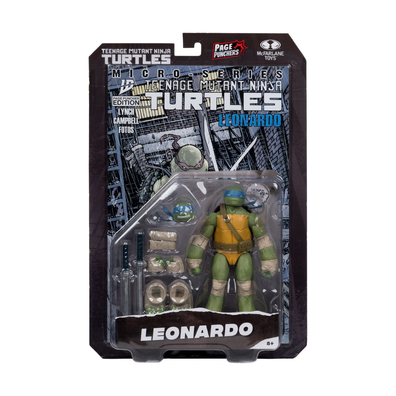 Image produit Teenage Mutant Ninja Turtles Page Punchers figurine articulée Leonardo 13 cm