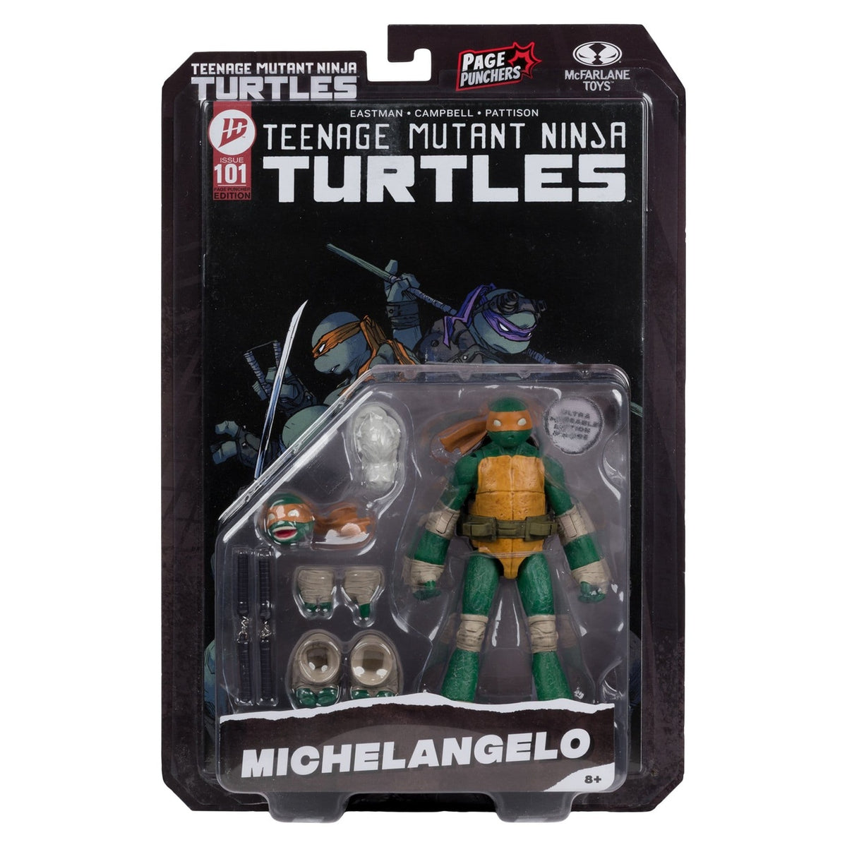 Image produit Teenage Mutant Ninja Turtles Page Punchers figurine articulée Michelangelo 13 cm