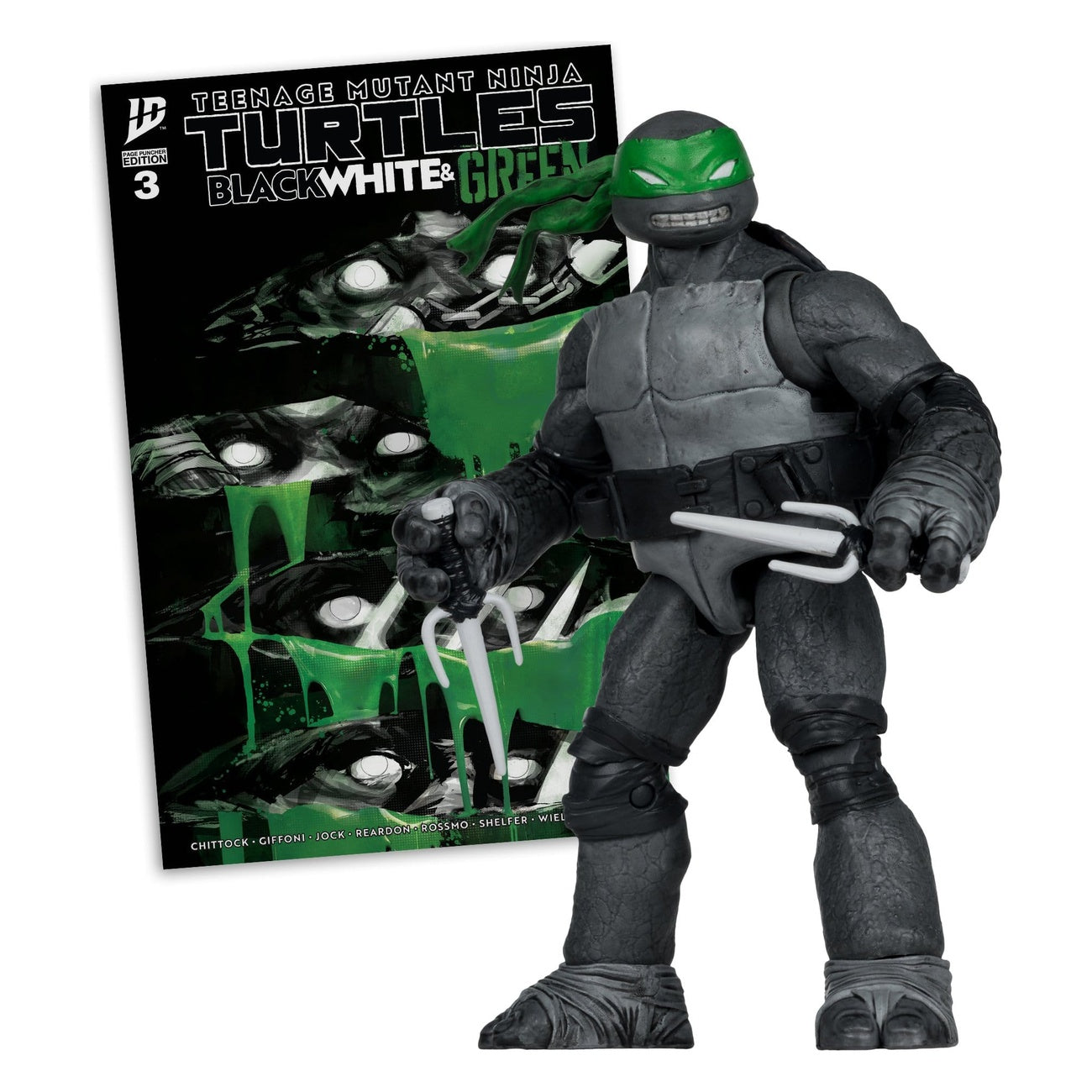 Image produit Teenage Mutant Ninja Turtles Page Punchers figurine articulée Raphael (Black White & Green) (Red Platinum Edition) 13 cm