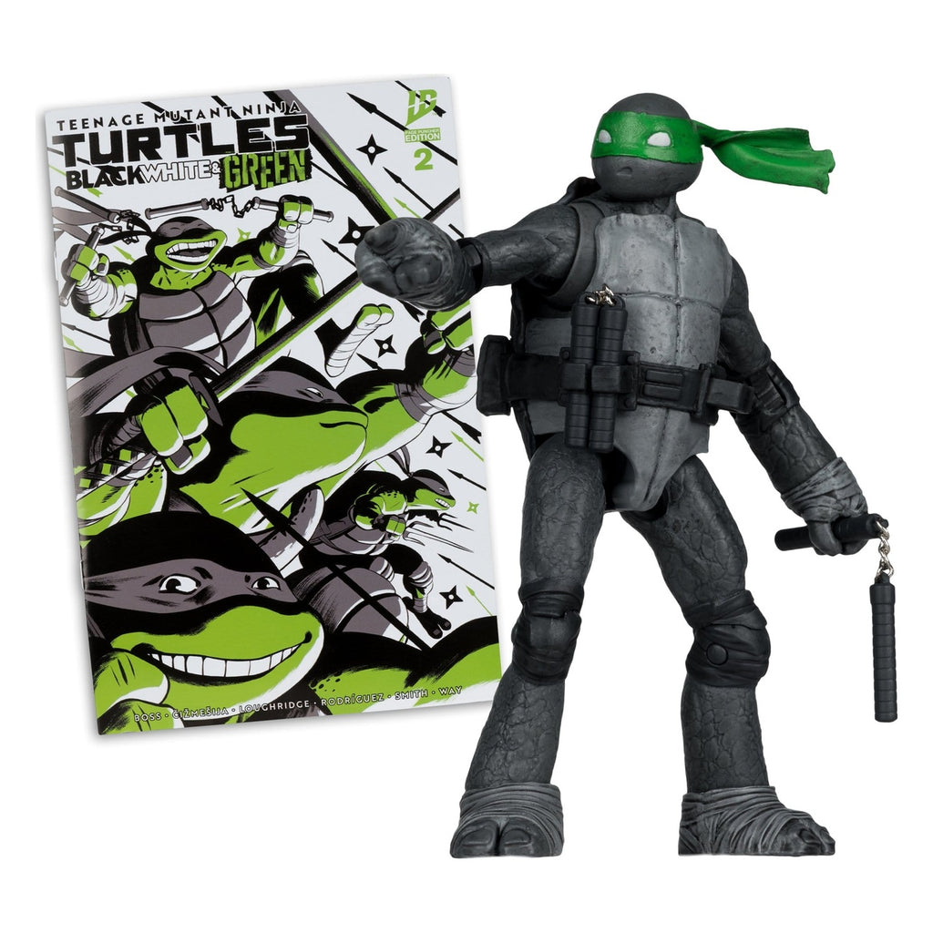 Image produit Teenage Mutant Ninja Turtles Page Punchers figurine articulée Michelangelo (Black White & Green) (Red Platinum Edition) 13 cm