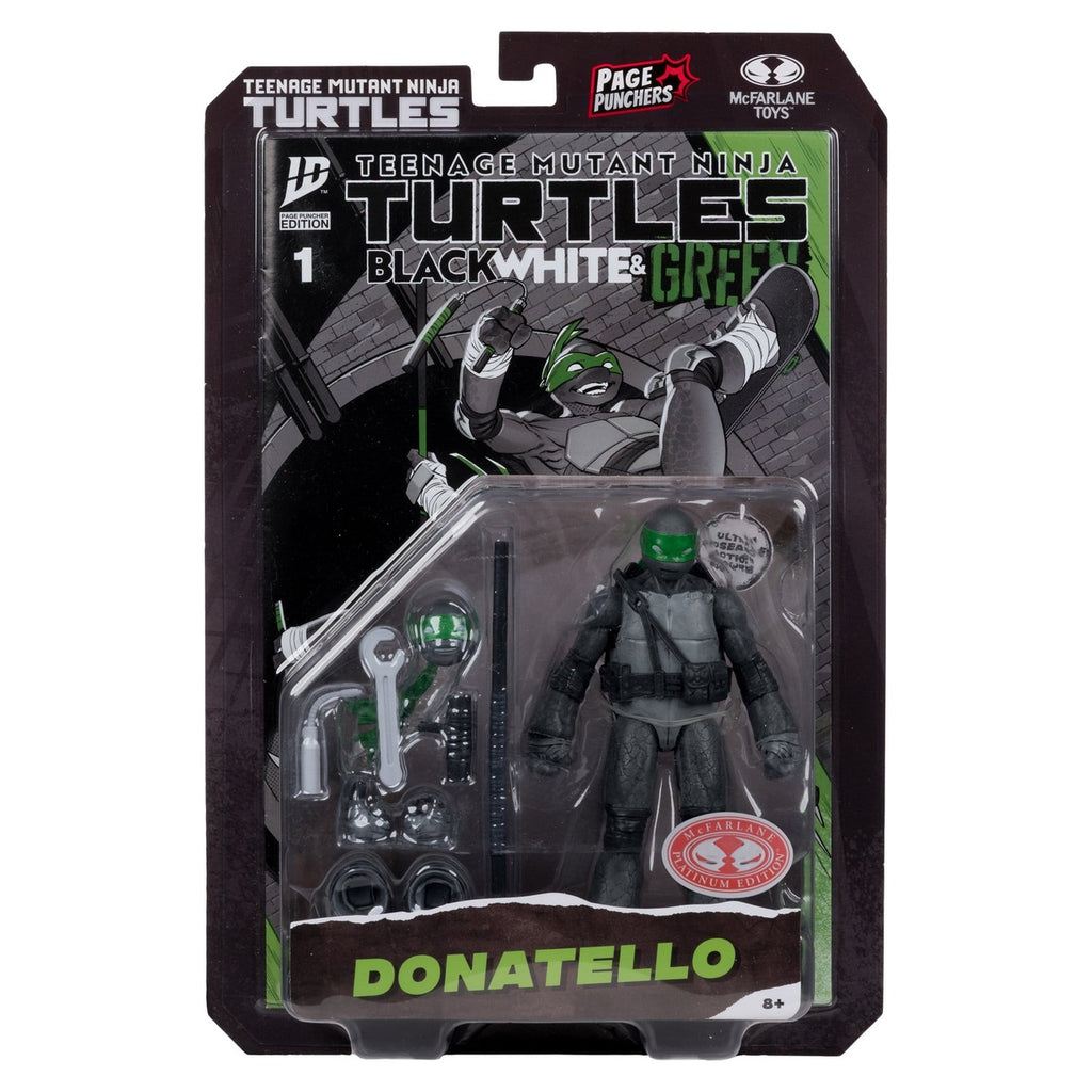 Image produit Teenage Mutant Ninja Turtles Page Punchers figurine articulée Donatello (Black White & Green) (Red Platinum Edition) 13 cm