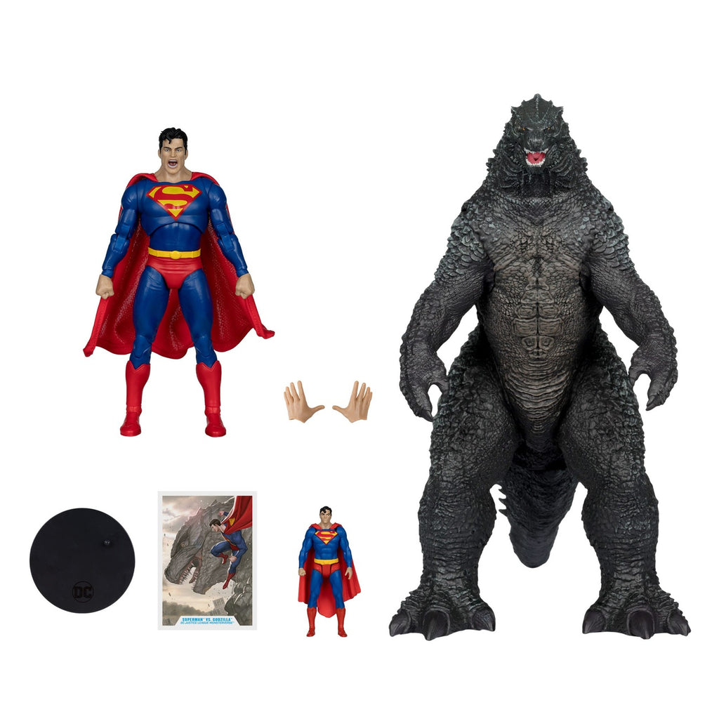 Image produit DC Justice League Monsterverse DC Multiverse lot de 2 figurines d’action Superman vs Godzilla 30 cm