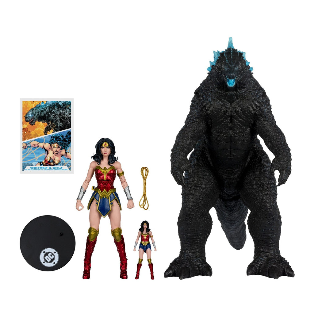 Product image DC Justice League Monsterverse DC Multiverse Action Figures 2-Pack Wonder Woman vs. Atomic Blast Godzilla 18 cm