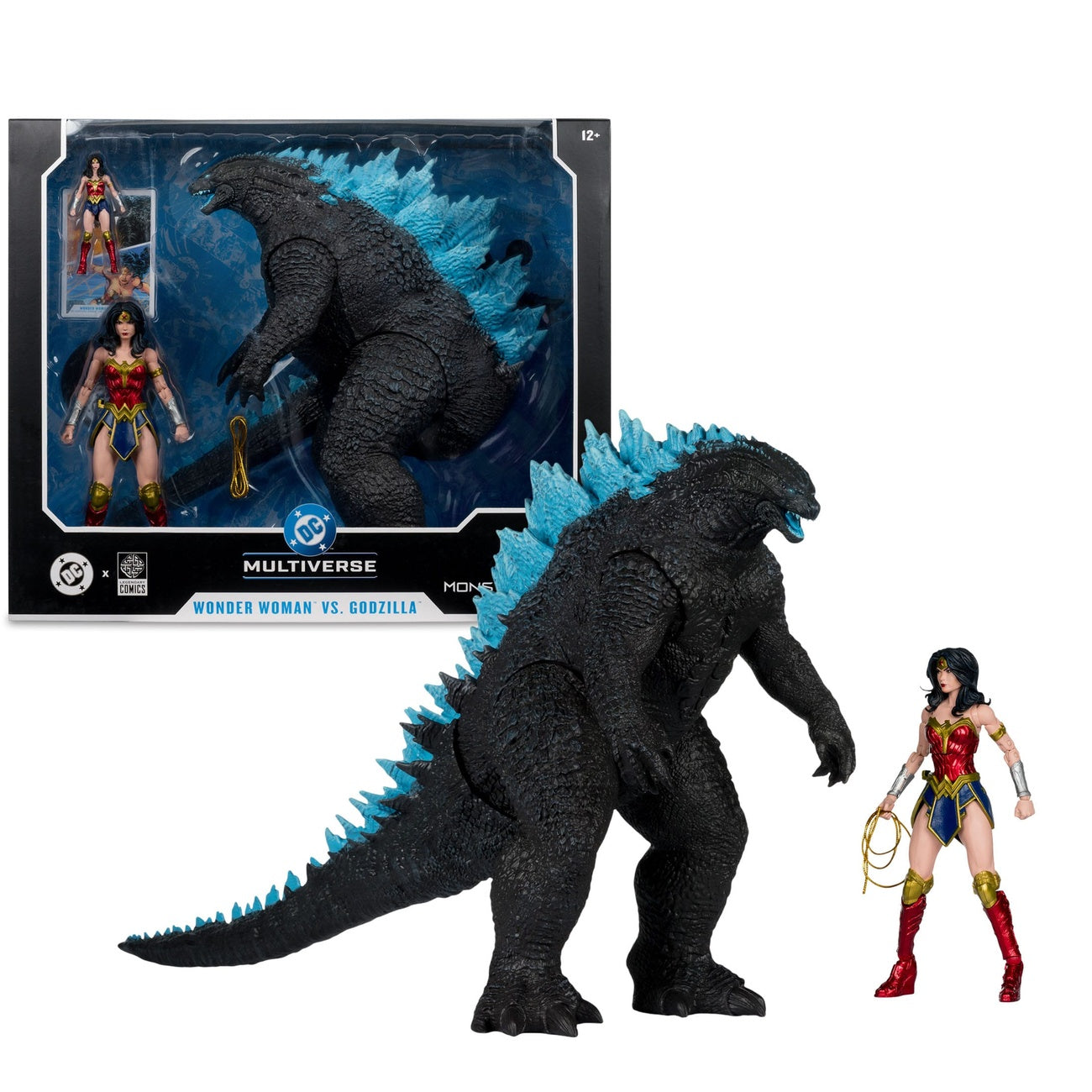 Product image DC Justice League Monsterverse DC Multiverse Action Figures 2-Pack Wonder Woman vs. Atomic Blast Godzilla 18 cm