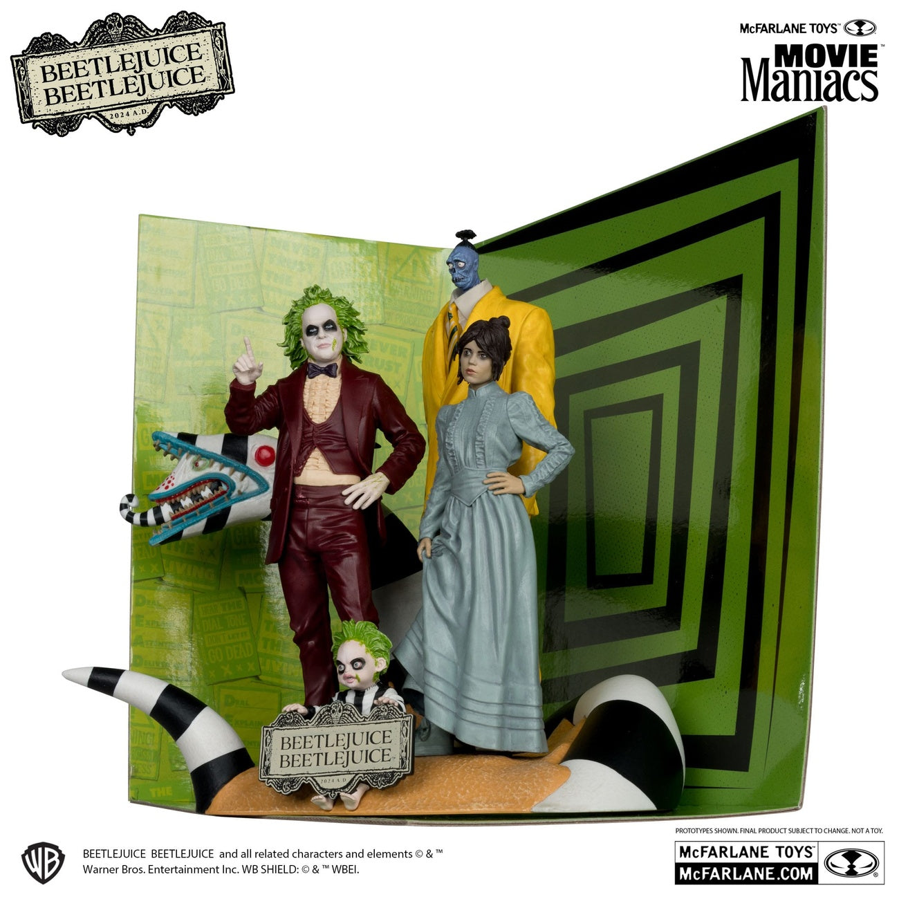 Image produit Beetlejuice Beetlejuice Movie Maniacs statues PVC set de 4 15 cm