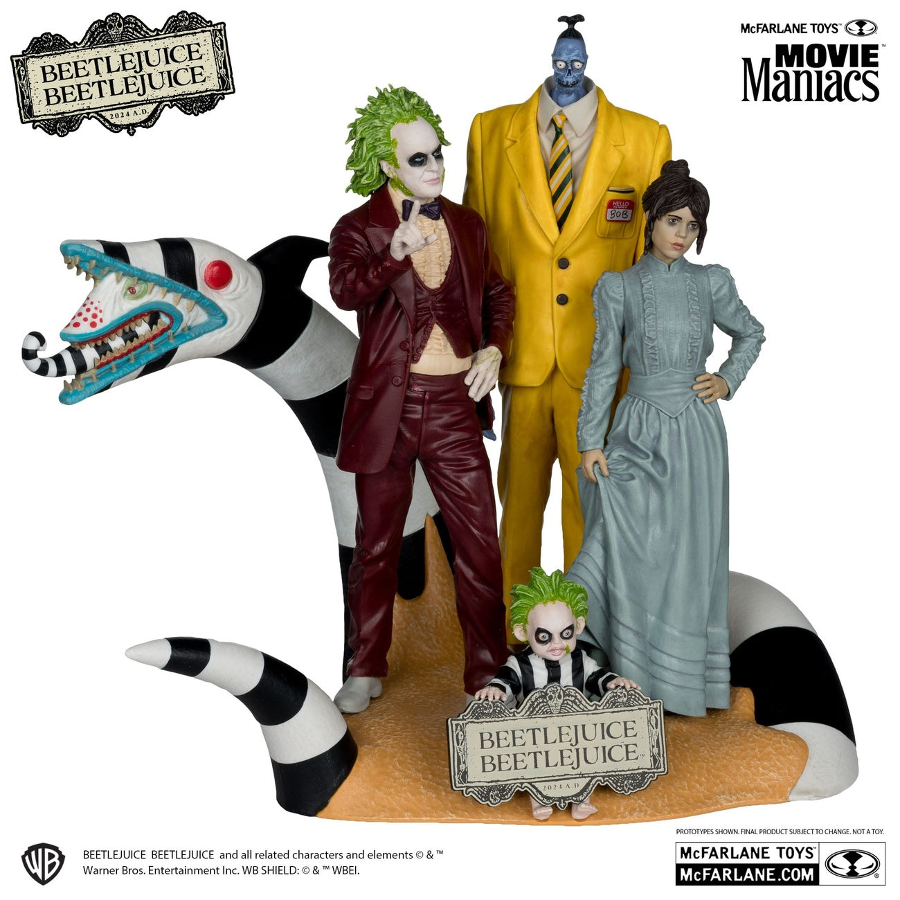Image produit Beetlejuice Beetlejuice Movie Maniacs statues PVC set de 4 15 cm