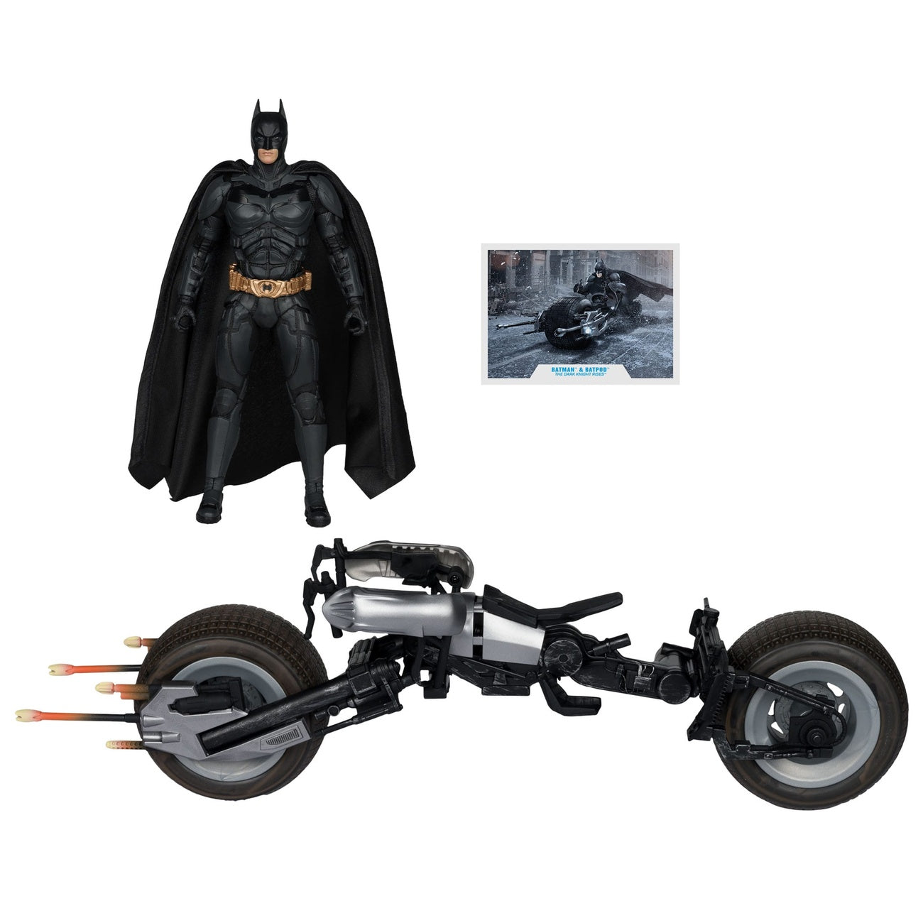 Image produit The Dark Knight DC Multiverse figurine articulée avec véhicule Batman & The Batpod 18 cm