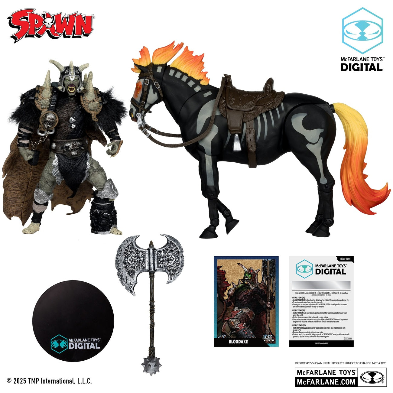 Image produit Figurine articulée Spawn Bloodaxe avec cheval (Spawn: The Dark Ages) (McFarlane Toys 30th Anniversary) (Gold Label) 18 cm