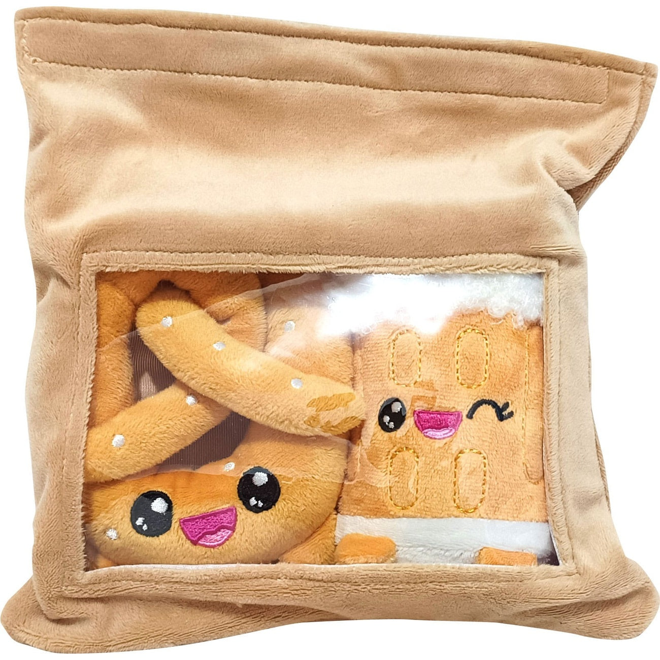 Image produit Yummis Together peluches lot de 2 Bretzel & Bière dans sac Take Away 21 cm