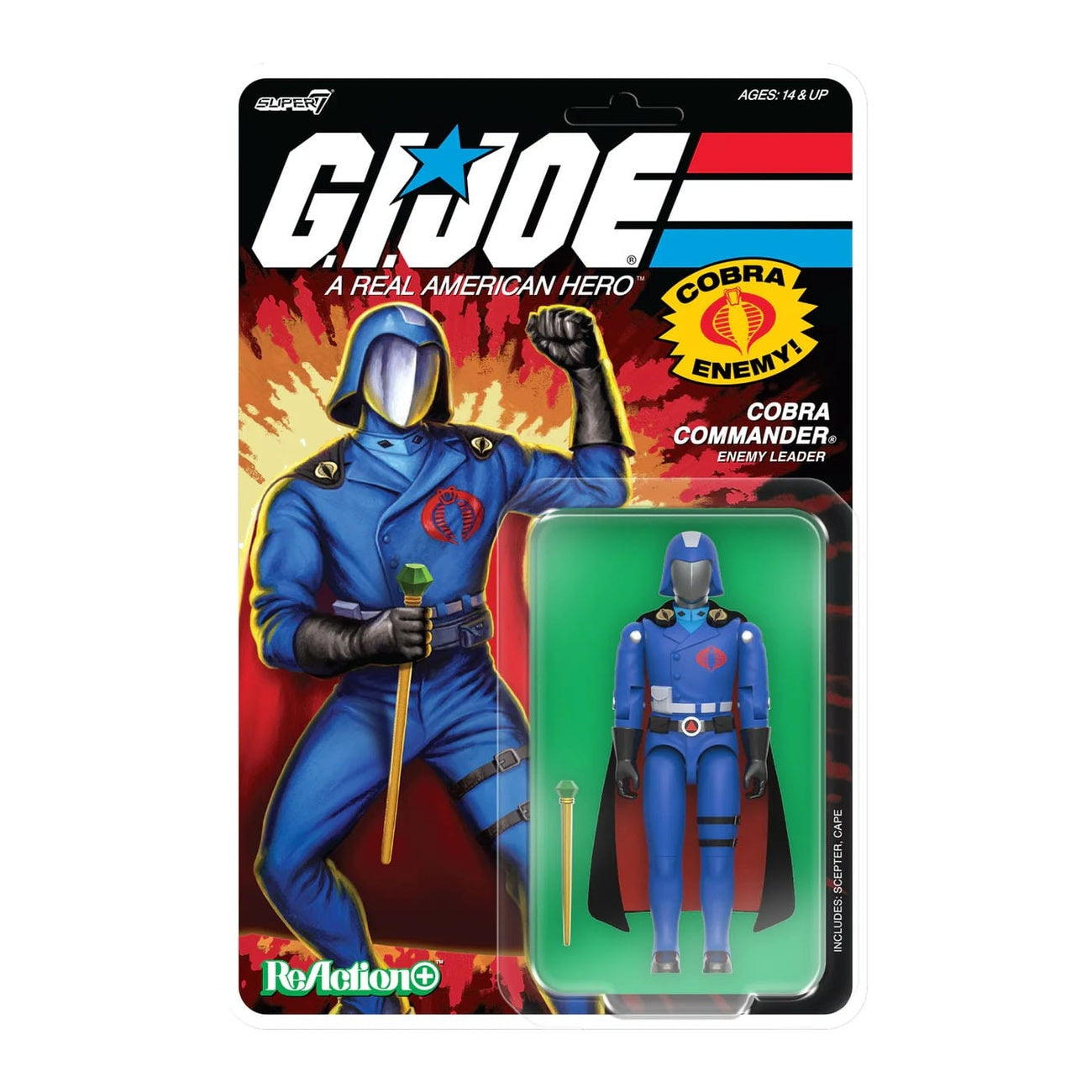 Image produit GI Joe figurine ReAction+ Wave 06 Cobra Commander (Movie, Black Cape) 10 cm