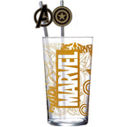 Image produit Tumbler en verre Marvel avec pailles Logo & Avengers 485 ml