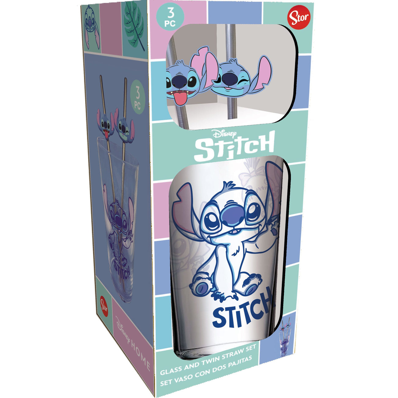 Product image Lilo & Stitch Glass Tumbler with Straws Stitch 485 ml