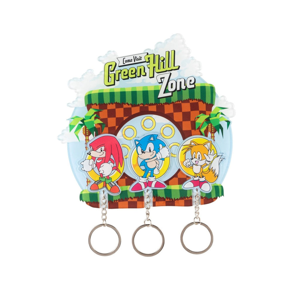 Image produit Sonic the Hedgehog porte-clés mural avec 3 porte-clés