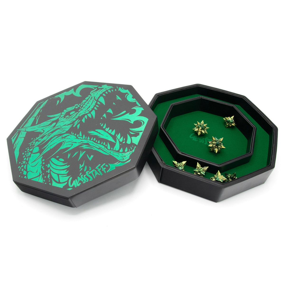 Image produit CritStones Arena Dice Tray Green Dragon