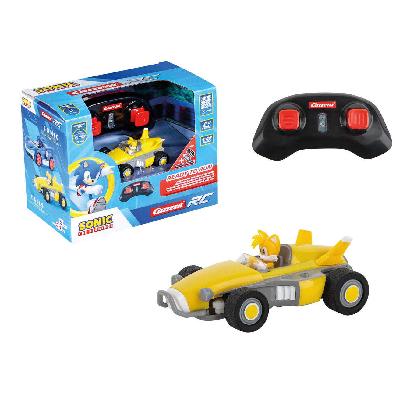 Image produit Sonic the Hedgehog Voiture RC télécommandée 1/43 2,4GHz Mini Tails