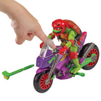 Image produit Les Aventures des Tortues Ninja – Figurine articulée avec véhicule Raphael & Purple Dragon 12 cm