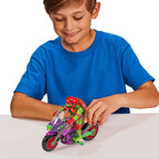Image produit Les Aventures des Tortues Ninja – Figurine articulée avec véhicule Raphael & Purple Dragon 12 cm