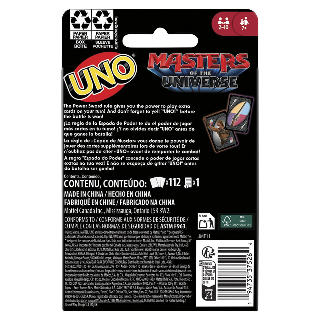 Image produit Masters of the Universe 2026 Movie – Jeu de cartes UNO