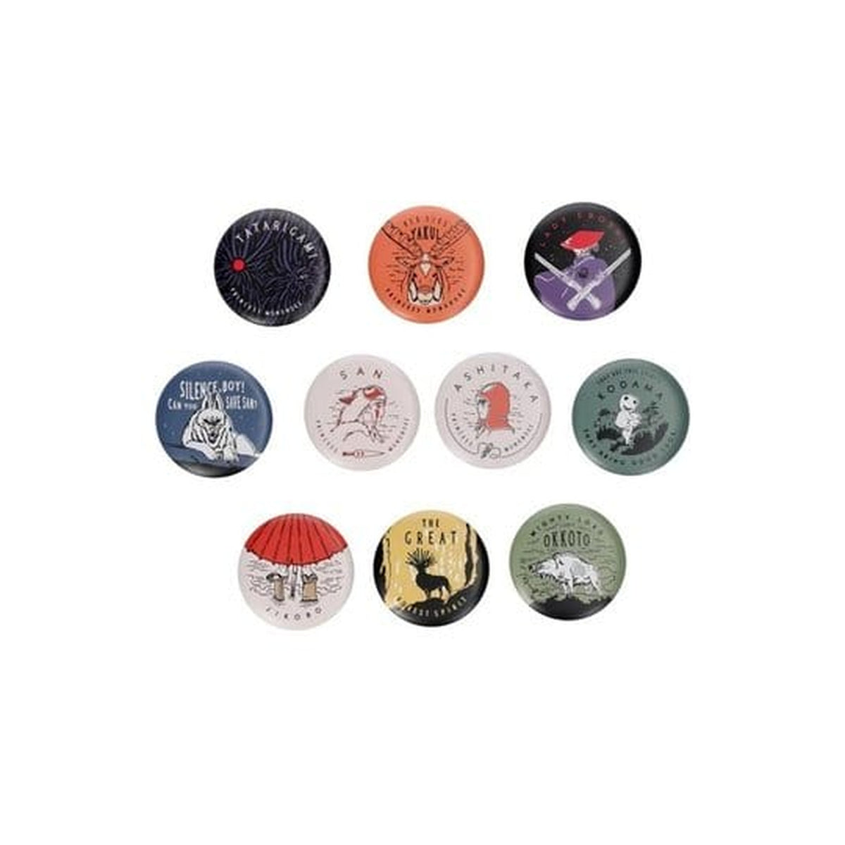 Product image Princess Mononoke Vintage Pin Buttons 6 cm Blind Box Assortment (10)