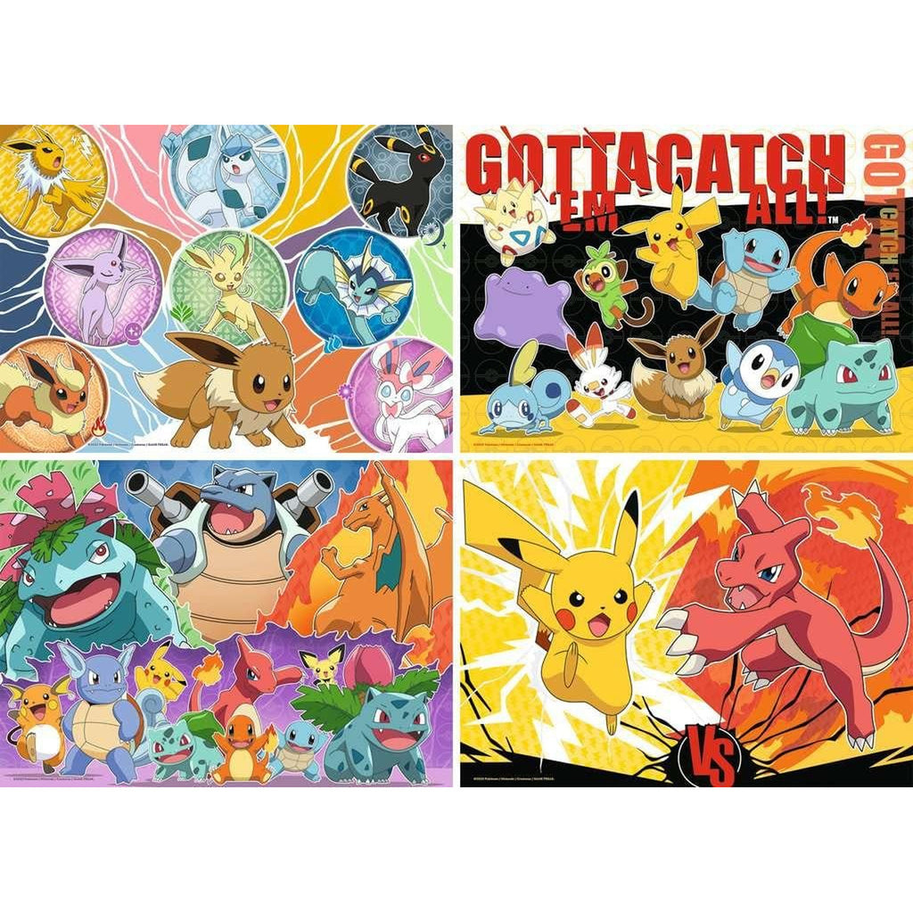 Image produit Pokémon Puzzles Pack de 4 Copains Pokémon (4x100 pièces)