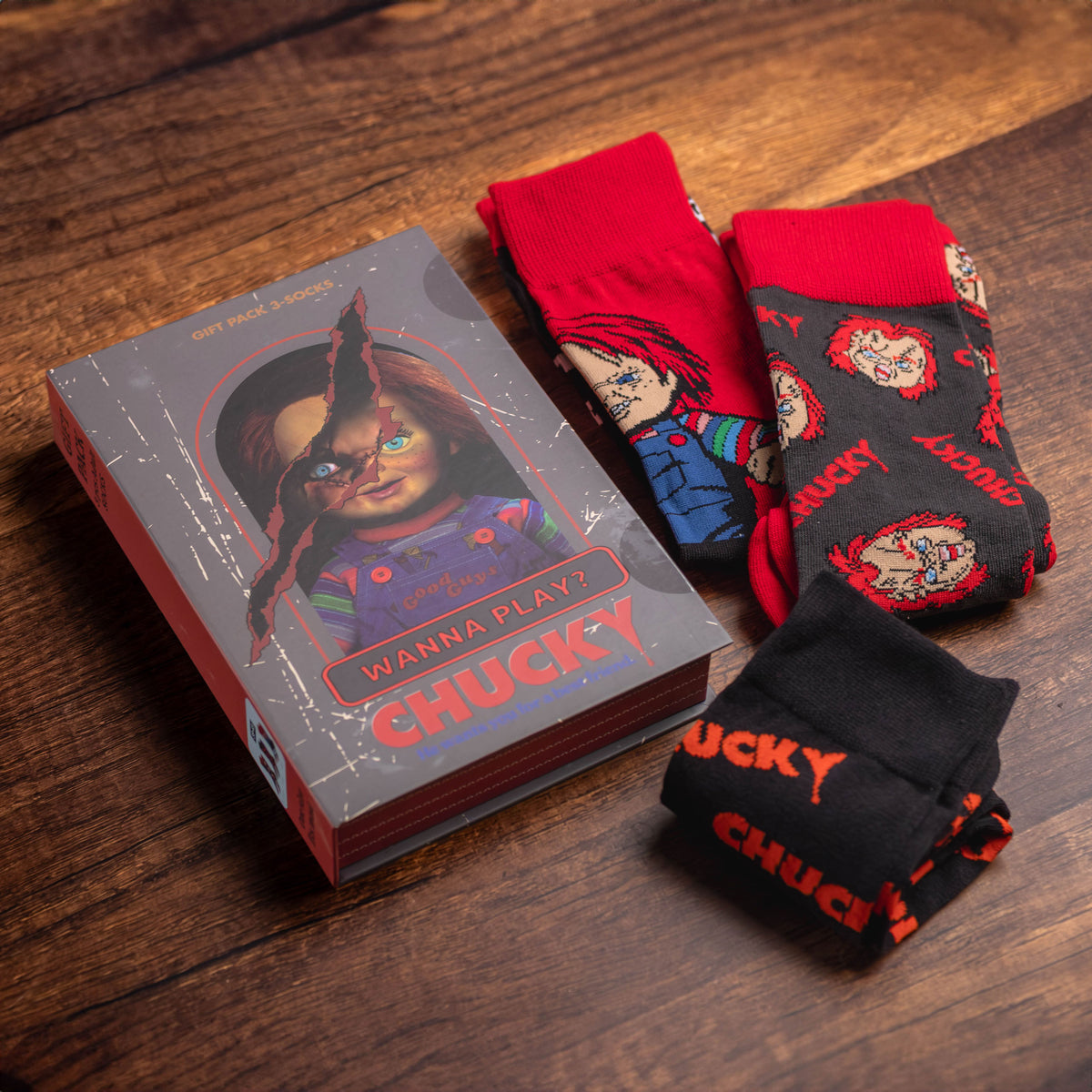 Image produit Chucky - Lot de 3 paires de chaussettes dans une boîte cadeau