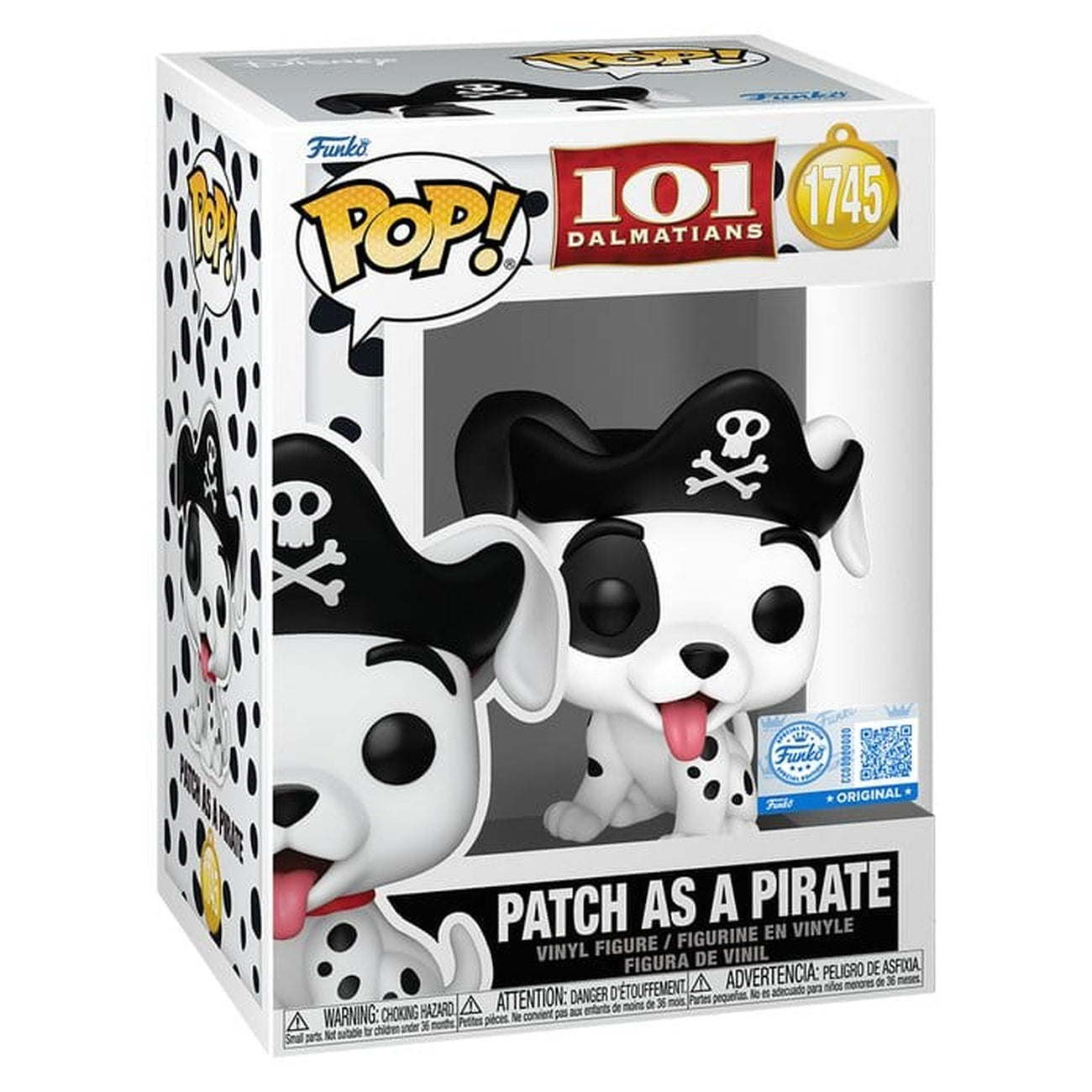 Image produit Les 101 Dalmatiens Figurine POP! Disney en vinyle Patch (Pirate)