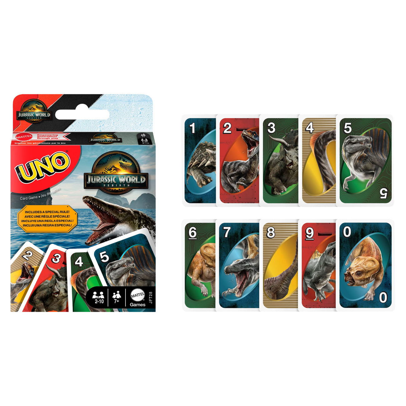 Image produit Jurassic World : La Renaissance – Jeu de cartes UNO