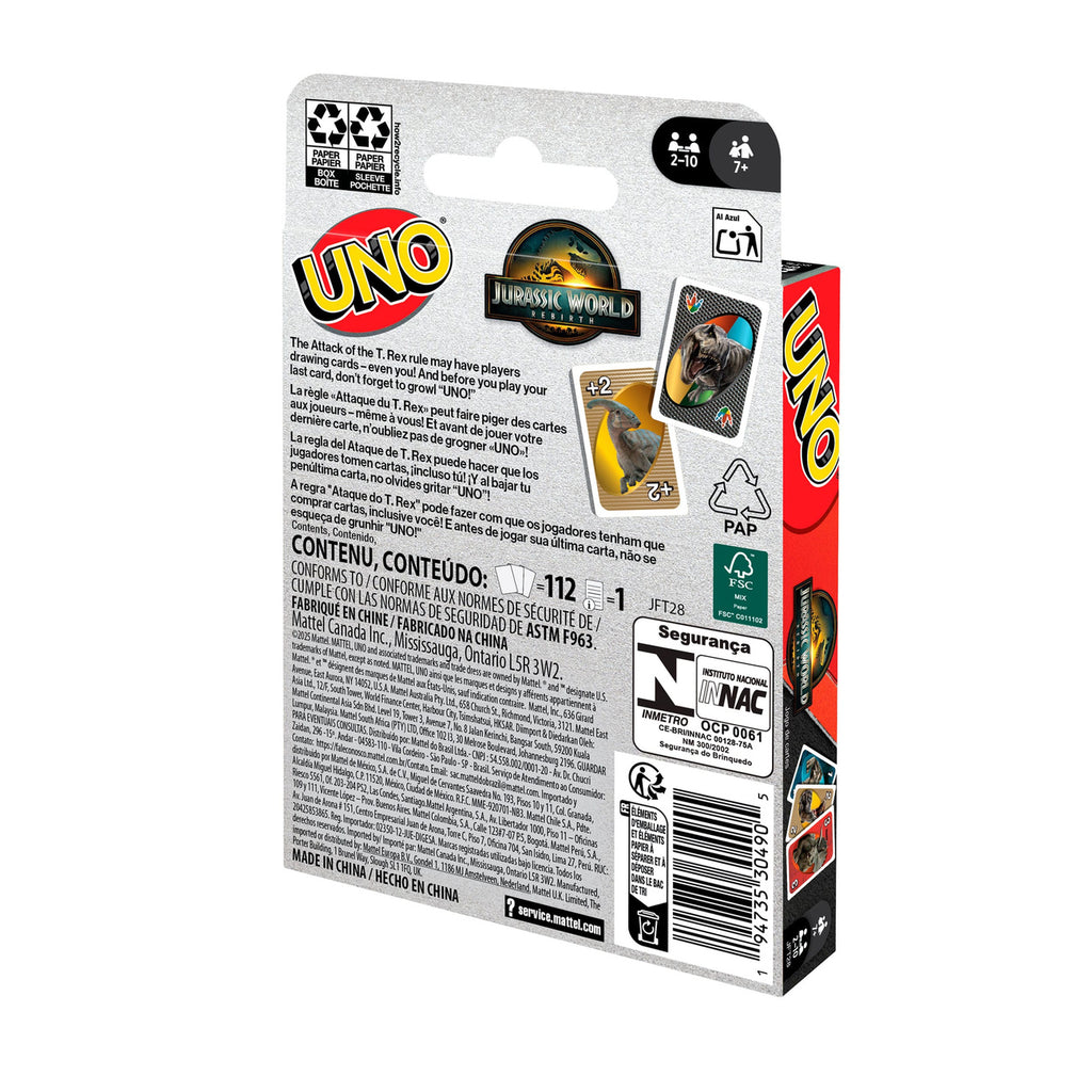 Image produit Jurassic World : La Renaissance – Jeu de cartes UNO