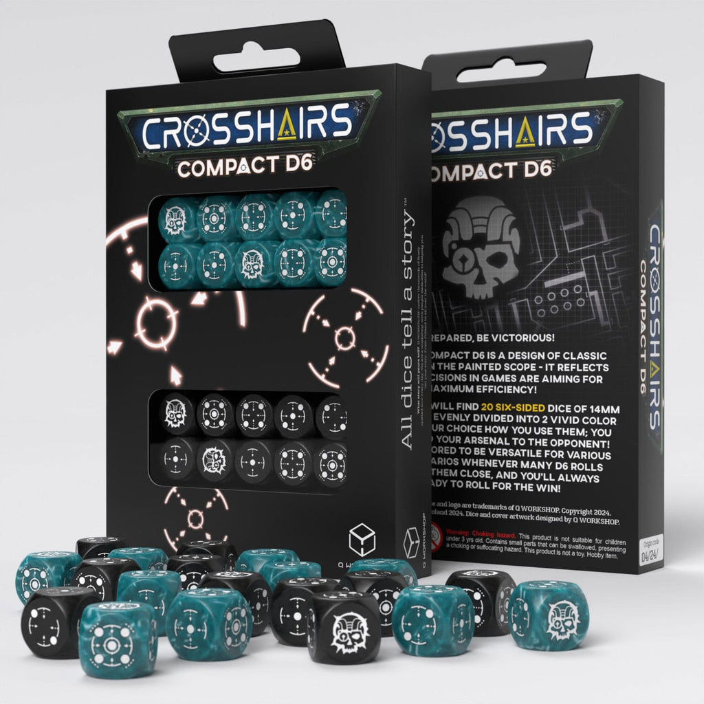Image produit Crosshairs Compact Set de dés D6 orageux & noir (20)