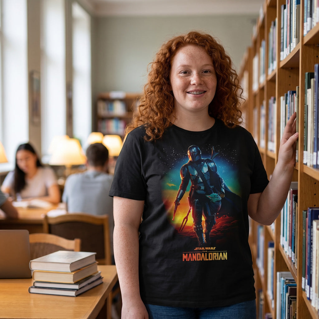 Image produit T-shirt Through The Galaxy noir – Star Wars The Mandalorian