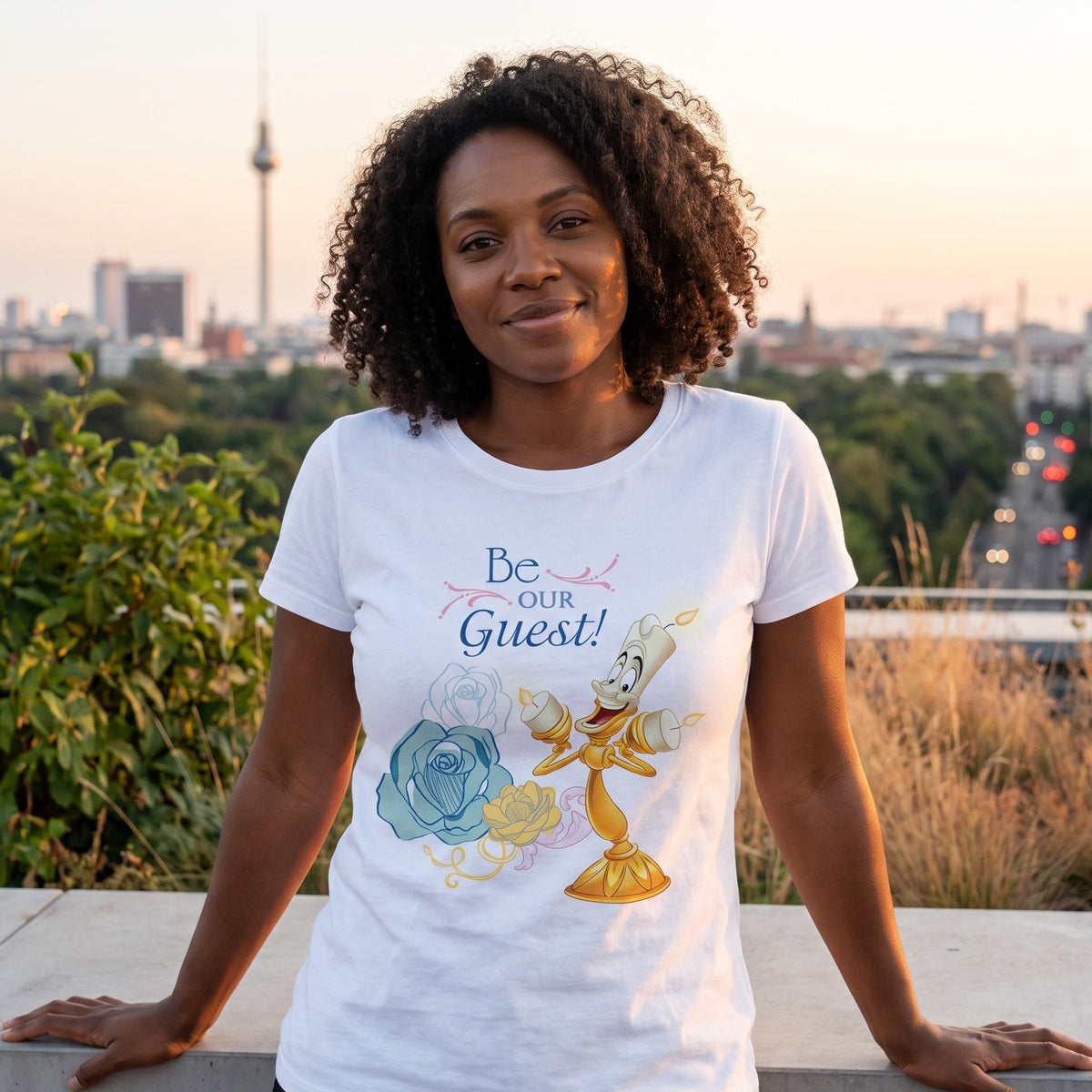 Image produit La Belle et la Bête - Be Our Guest T-shirt femme blanc