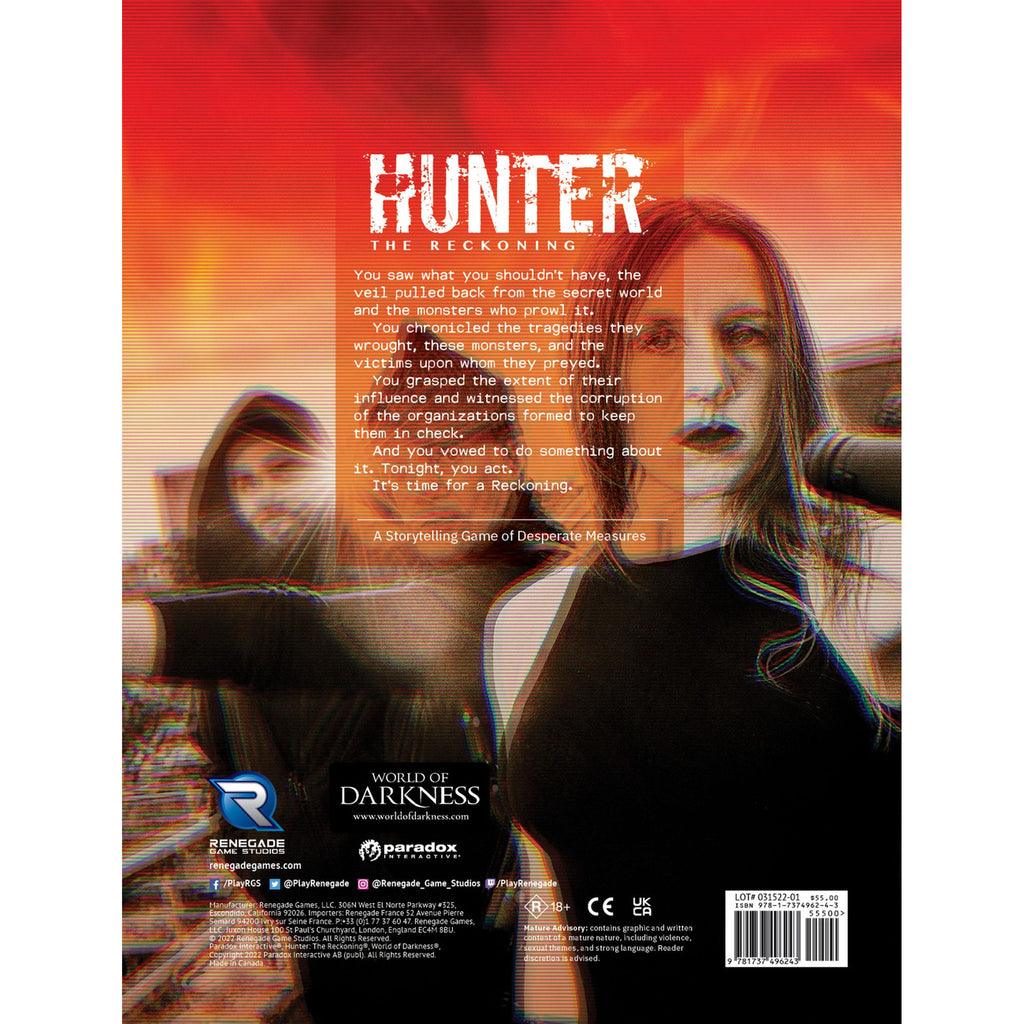 Image produit Hunter: The Reckoning 5e – Livre de base JdR