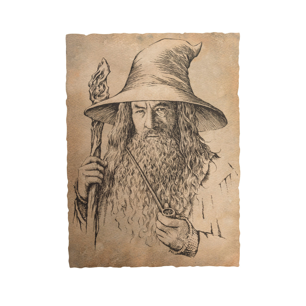 Image produit Le Hobbit Impression d’art Portrait de Gandalf le Gris 21 x 28