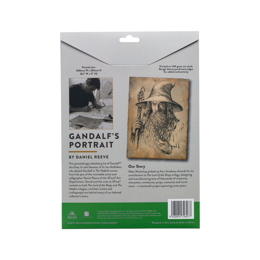 Image produit Le Hobbit Impression d’art Portrait de Gandalf le Gris 21 x 28