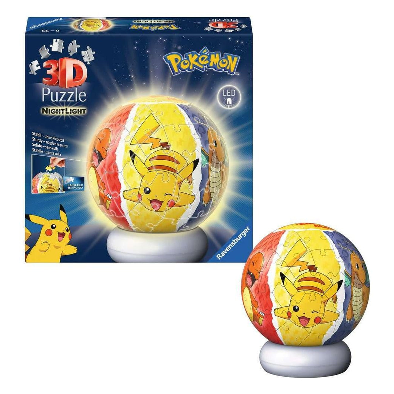 Product image Pokémon 3D Puzzle Ball Night Light (73 pieces)