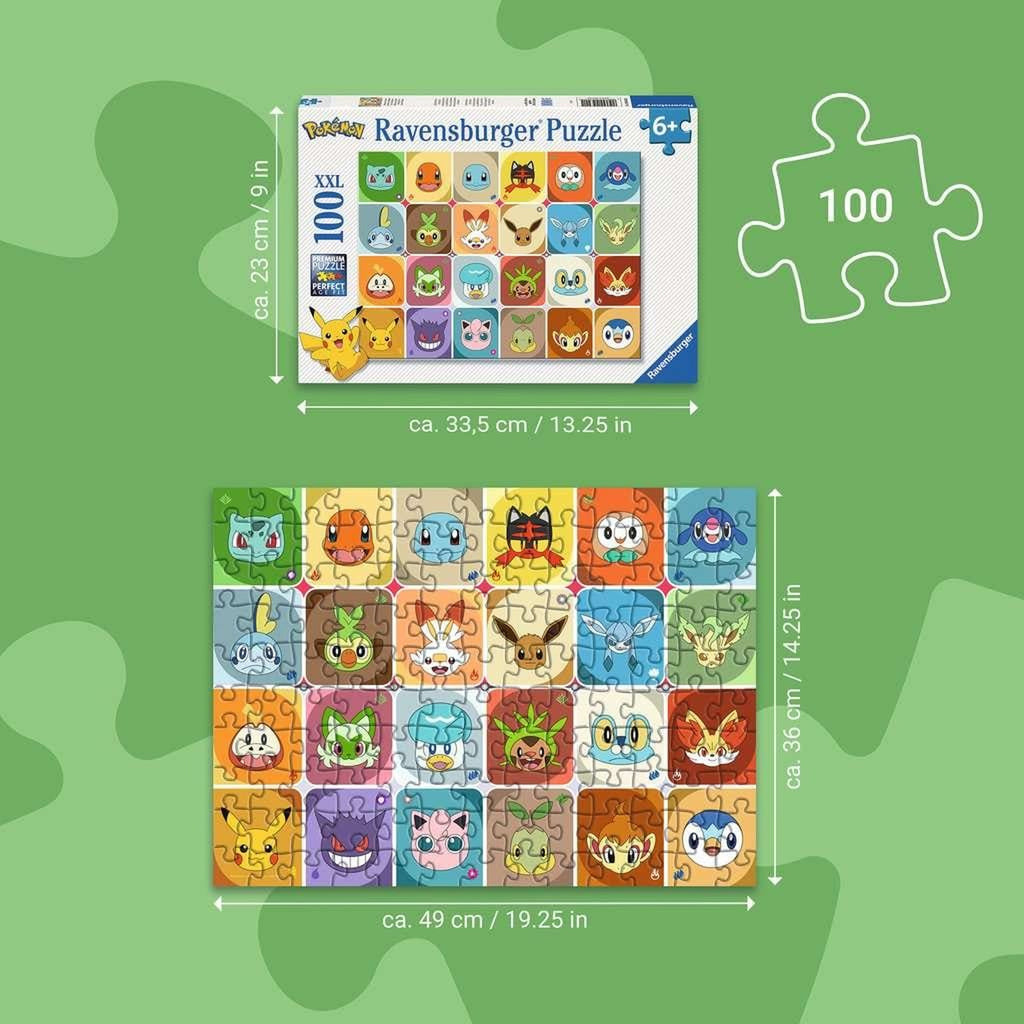 Image produit Puzzle pour enfants Pokémon Visages Pokémon (100 pièces XXL)