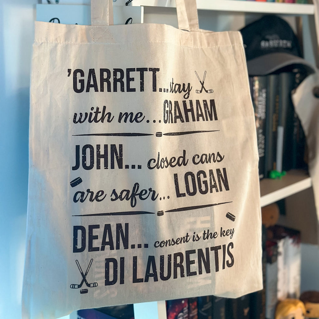 Product image Garrett, John and Dean Tote Bag for Off Campus Fans