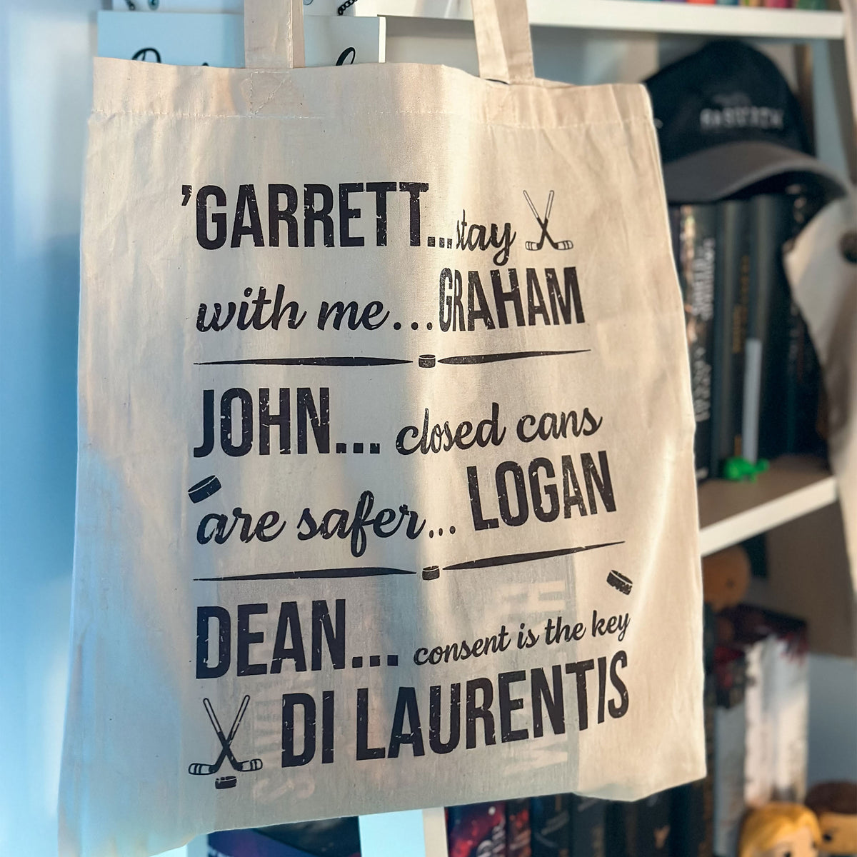 Product image Garrett, John and Dean Tote Bag for Off Campus Fans