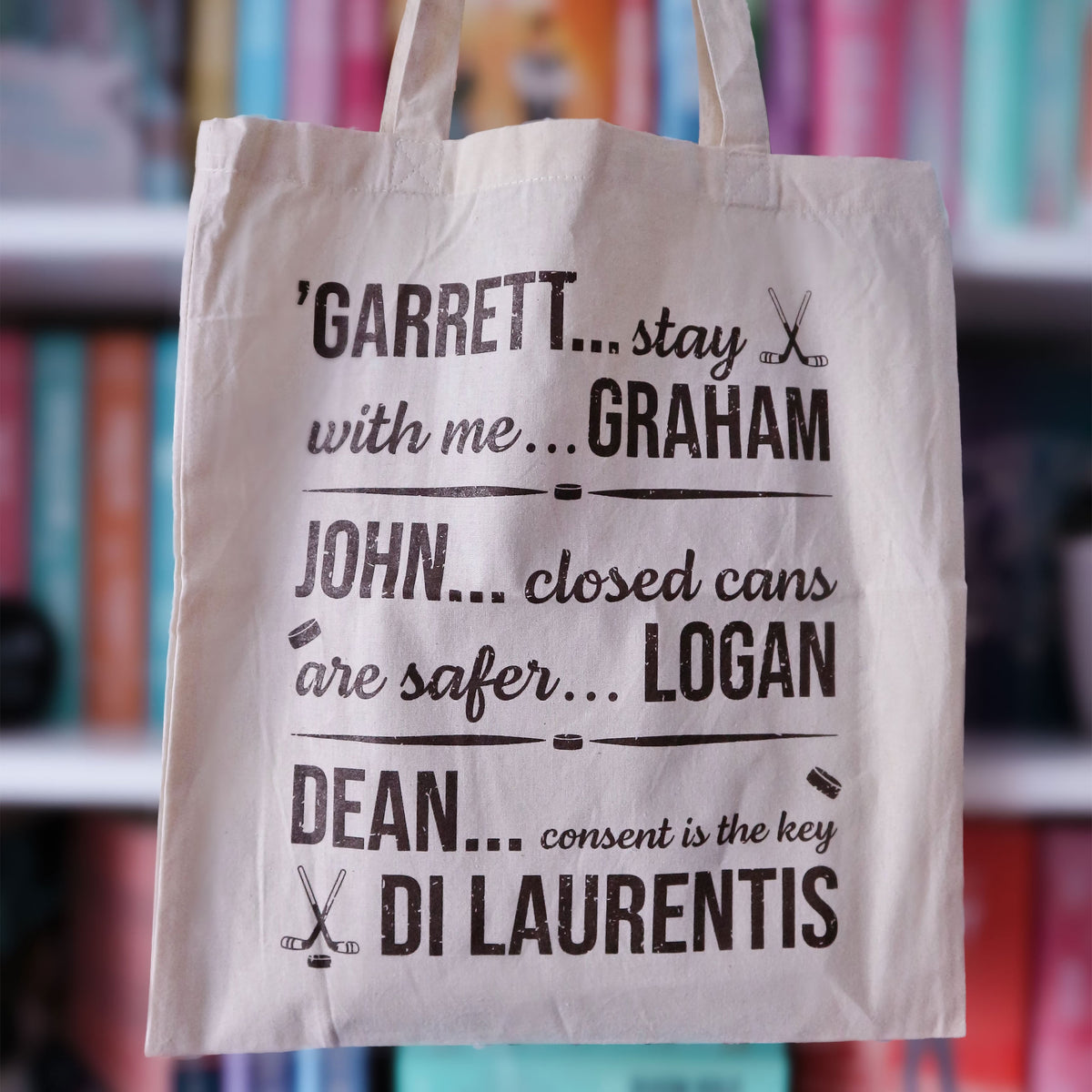 Product image Garrett, John and Dean Tote Bag for Off Campus Fans