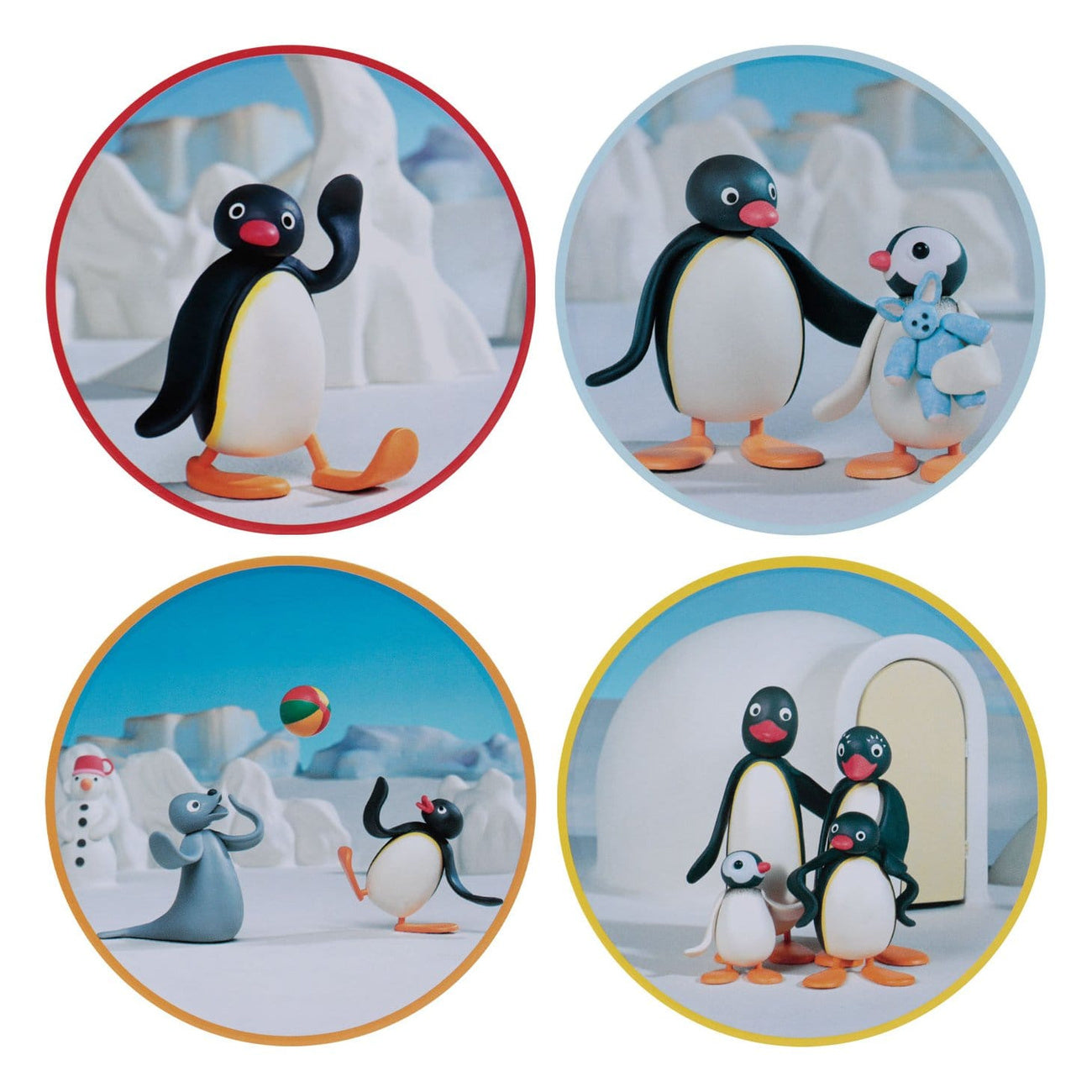 Image produit Pingu - Famille Set de 4 sous-verres