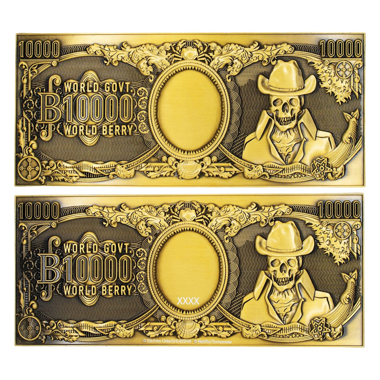 Image produit One Piece - Réplique de billet de banque en métal 1000 World Berry de collection