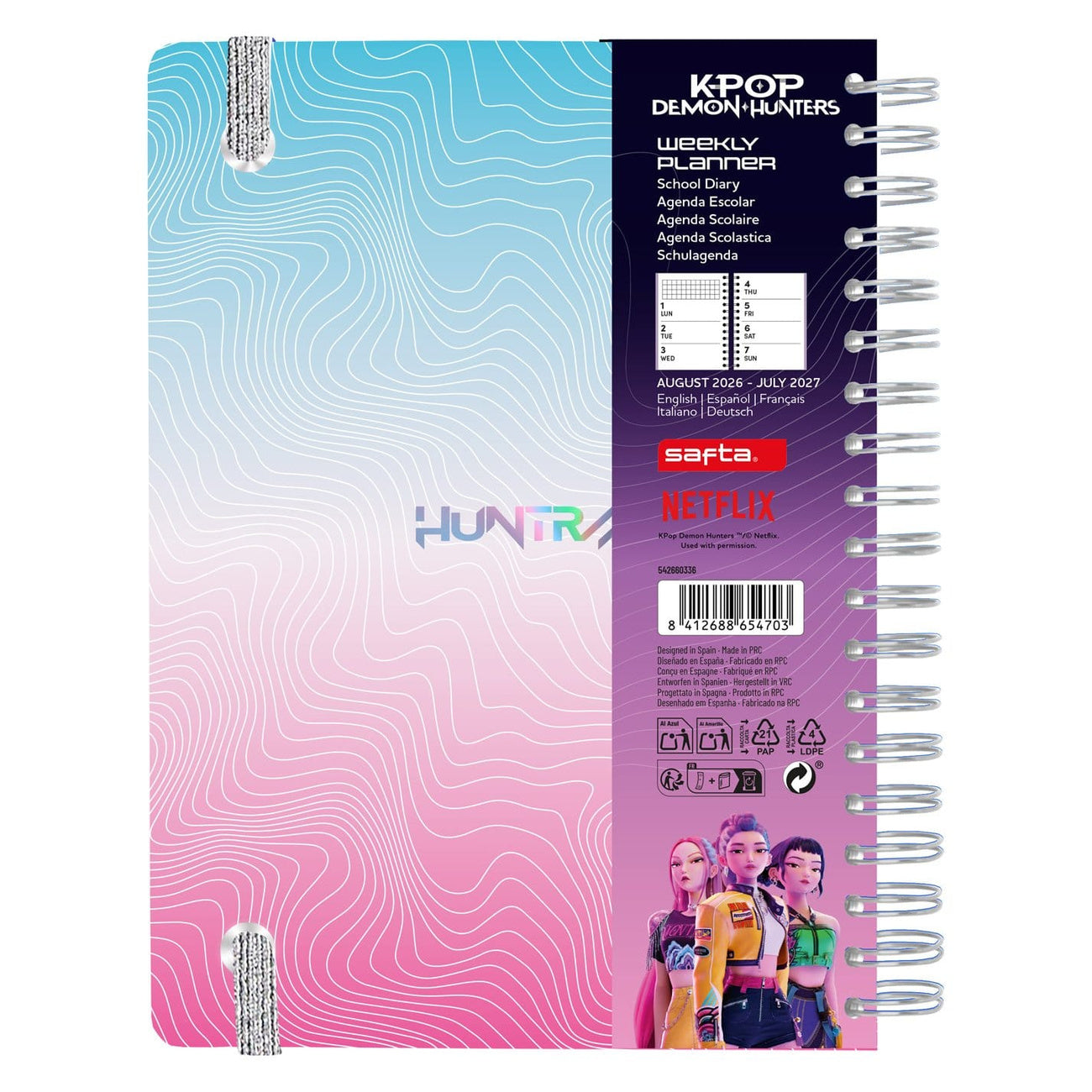 Image produit KPop Demon Hunters Agenda hebdomadaire 2026/2027 A5