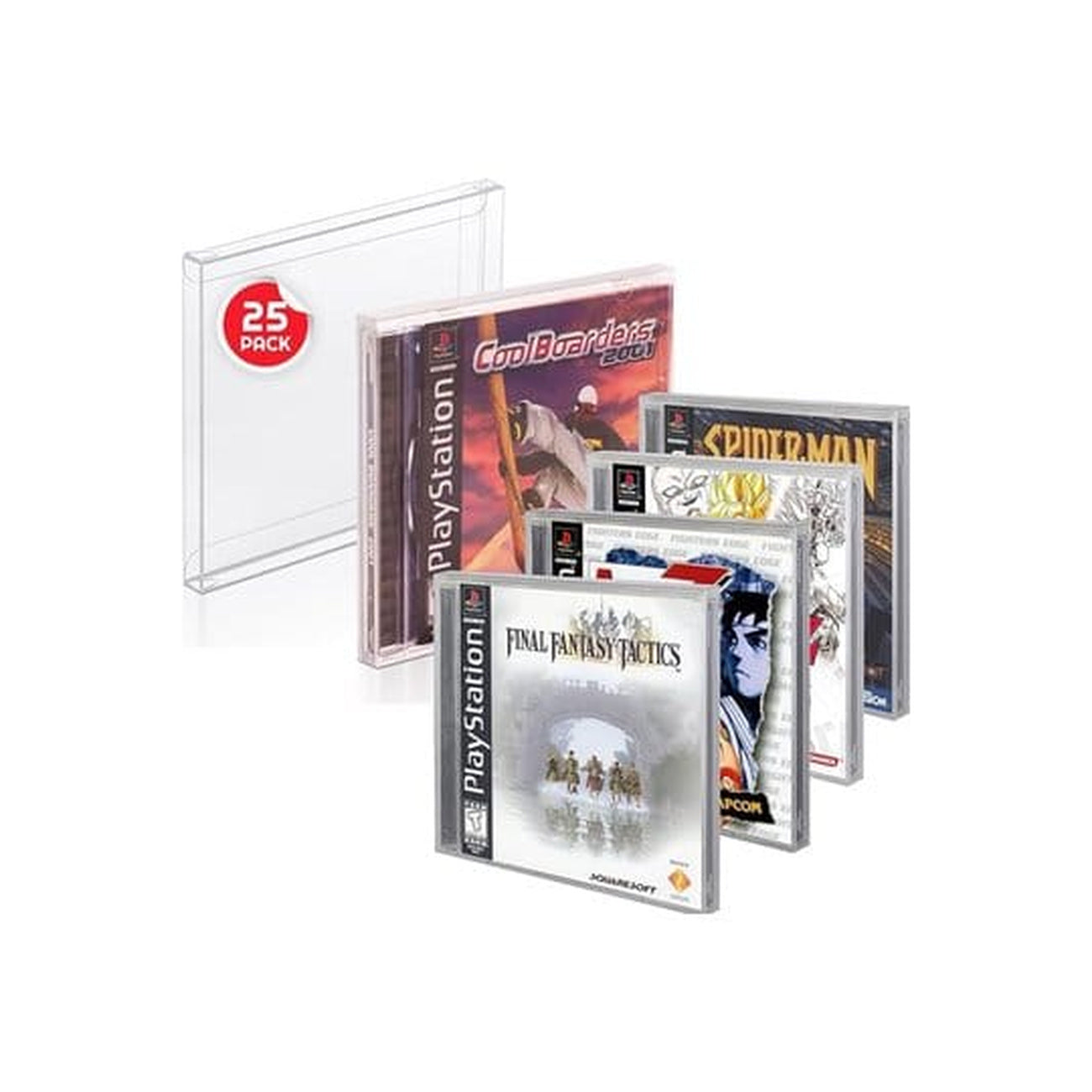 Product image PET Cases 25-Pack for Nintendo/PS1/Single CD/Dreamcast