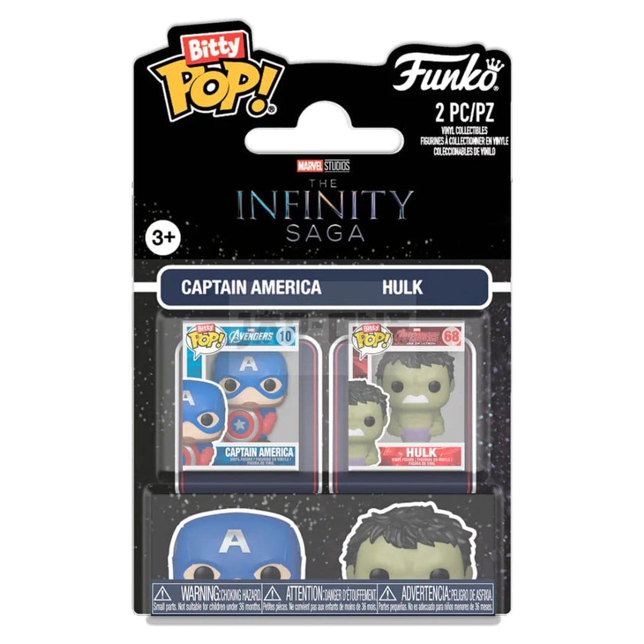 Image produit Marvel IS Bitty POP! Figurines en vinyle pack de 2 Cap & Hulk 2 cm