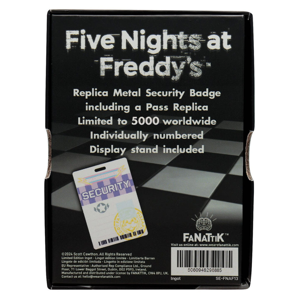 Image produit Réplique badge de sécurité Five Nights at Freddy's Antique Brass
