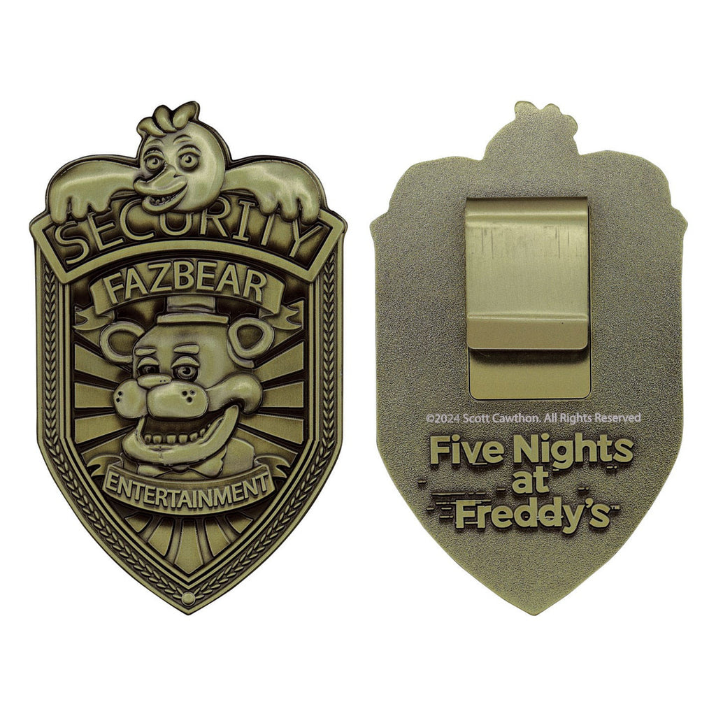 Image produit Réplique badge de sécurité Five Nights at Freddy's Antique Brass