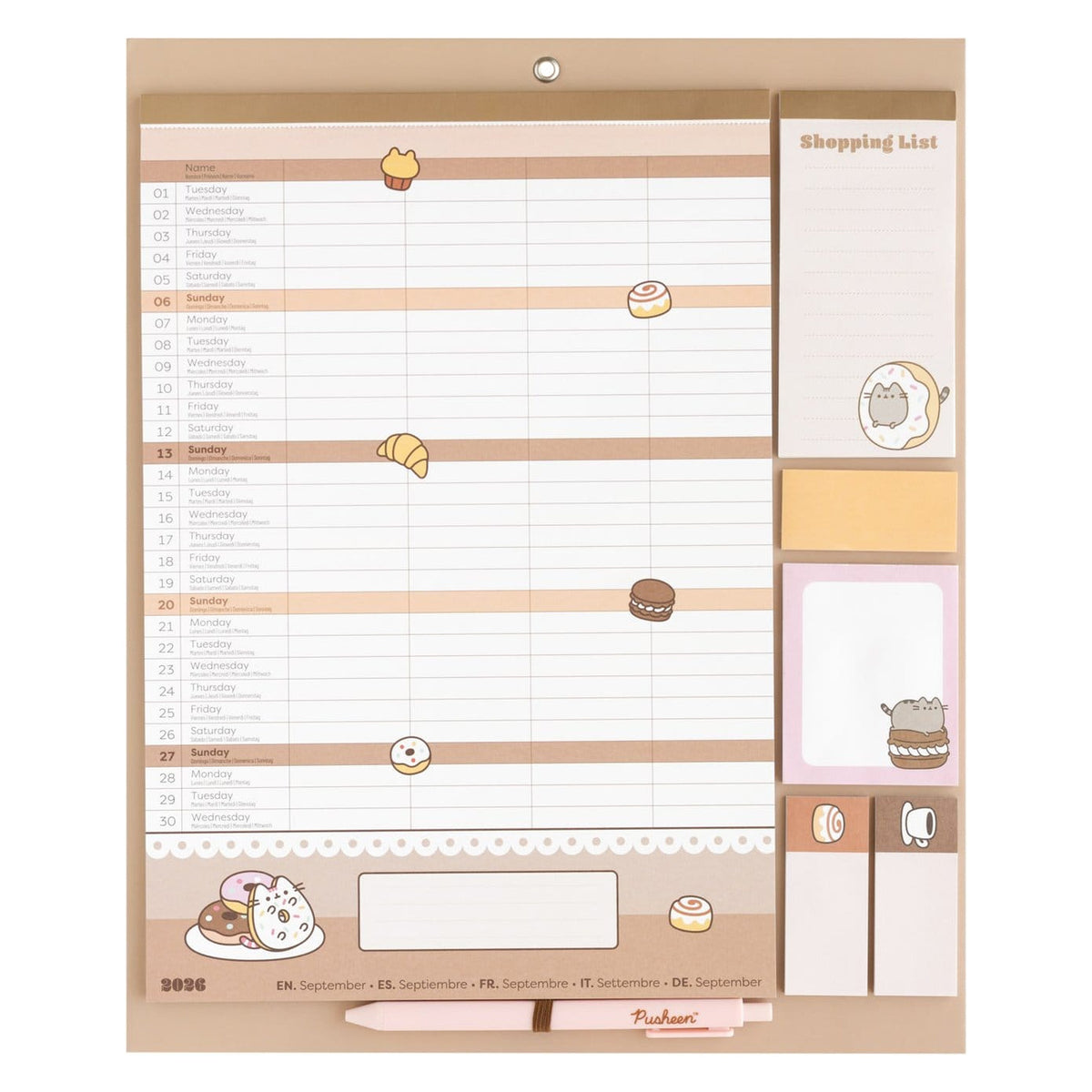Image produit Planificateur magnétique Pusheen 2026/27 30 x 35 cm
