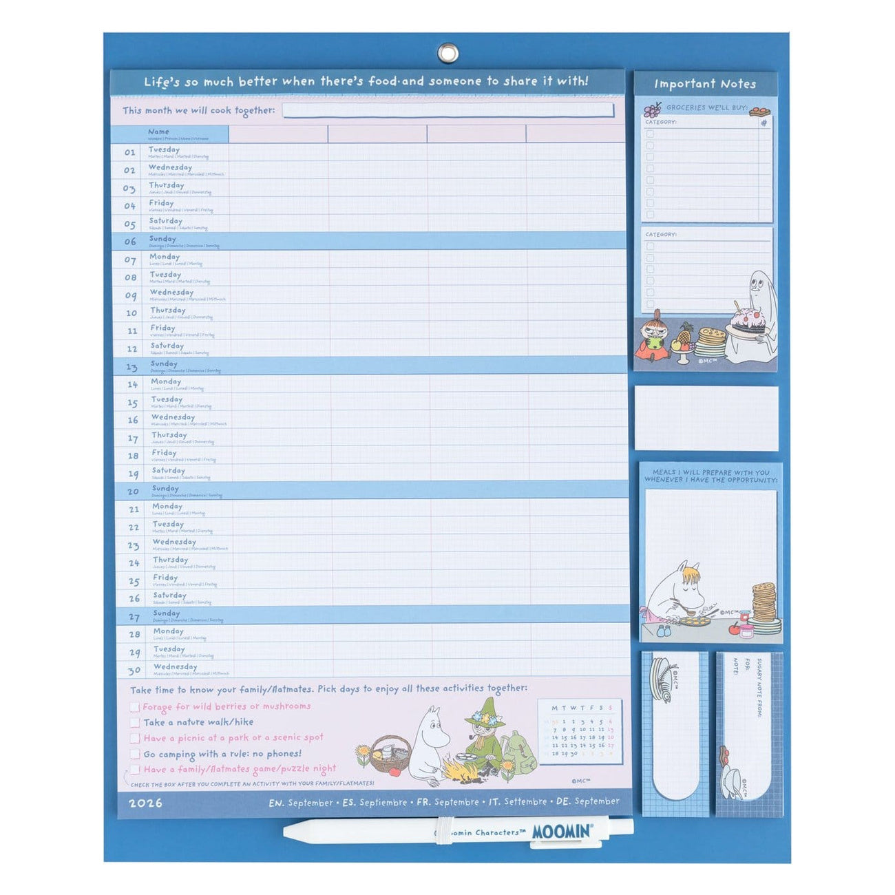 Product image Moomin Magnetic Planner 2026/27 30 x 35 cm