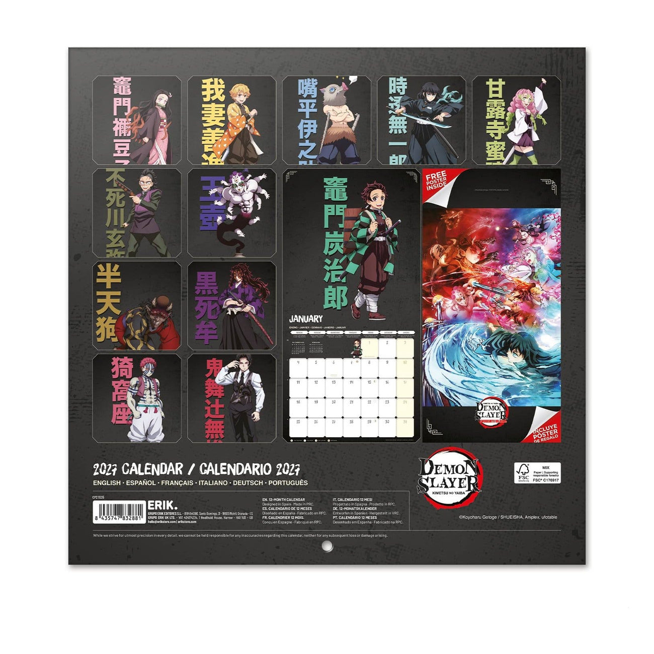 Product image Demon Slayer Wall Calendar 2027 30 x 30 cm